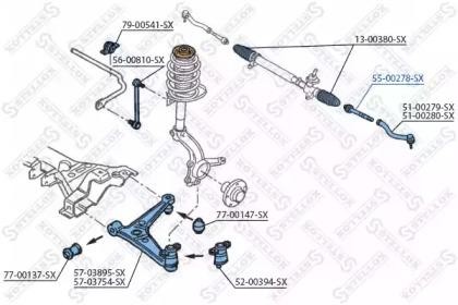 Тяга рулевая 55-00278-SX STELLOX