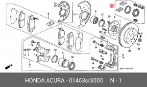 Ремкомплект, тормозной суппорт 01463SR3000 HONDA
