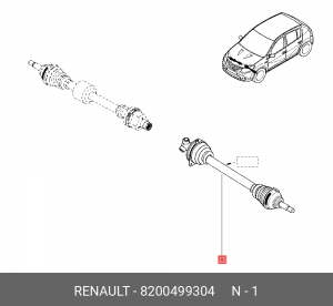 Приводной вал 8200499304 RENAULT