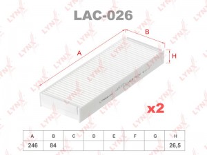 Фильтр салона LAC-026 LYNXAUTO