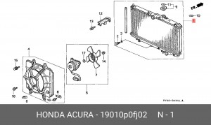 Радиатор, охлаждение двигател 19010P0FJ02 HONDA