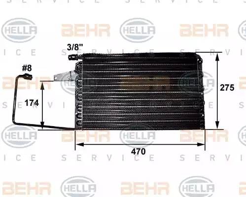 Конденсатор, кондиционер 8FC351038401 HELLA