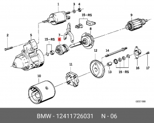 Привод с механизмом свободного хода, стартер 12 41 1 726 031 BMW
