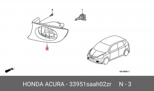 Фара противотуманная 33951SAAH02ZR HONDA