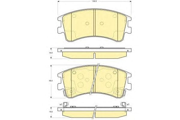 Комплект тормозных колодок, диско 6133109 GIRLING