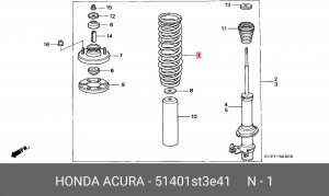 Пружина ходовой части 51401ST3E41 HONDA