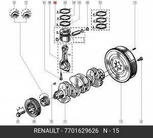 Поршень ДВС 7701629626 RENAULT