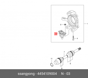Опора шаровая подвески 4454109004 SSANG YONG