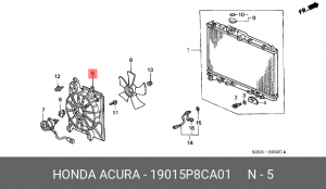 Вентилятор, охлаждение двигателя 19015P8CA01 HONDA