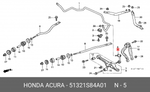 Тяга / стойка, стабилизатор 51321S84A01 HONDA