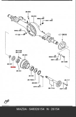Комплект подшипника ступицы колеса S48326154 MAZDA