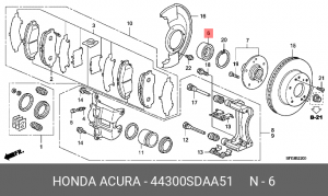 Комплект подшипника ступицы колеса 44300­SDA-A51 HONDA