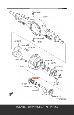 Сальник полуоси W02526157 MAZDA