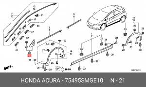Накладка двери 75495SMGE10 HONDA