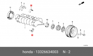 Подшипник коленвала 13326634003 HONDA