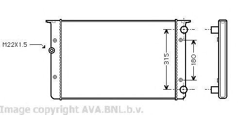 Радиатор охлаждения ДВС VWA2105 AVA