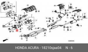 Труба системы выпуска ОГ 18210SJAA04 HONDA