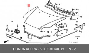 Капот двигателя 60100S01A01ZZ HONDA
