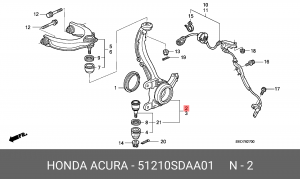 Кулак поворотный (комплект) 51210SDAA01 HONDA