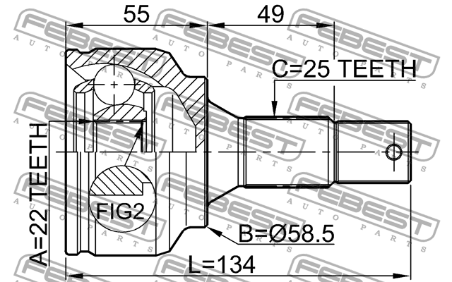 ШРУС 2510-30716 FEBEST