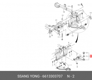 Опора шаровая подвески 6613303707 SSANG YONG