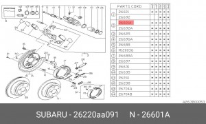 Тормозной суппорт 26220AA091 SUBARU
