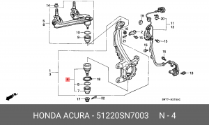 Опора шаровая подвески 51220-SN7-003 HONDA