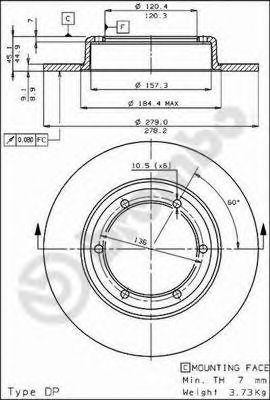 Тормозной диск 08.3030.10 BREMBO