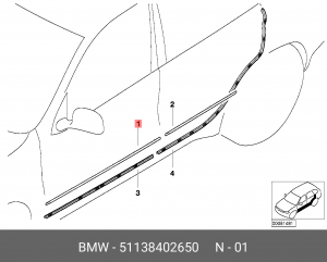 Молдинг двери 51 13 8 402 650 BMW