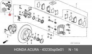 Тормозной суппорт 43230SP0E01 HONDA