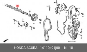 Распредвал 14110P91J00 HONDA