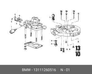 Поворотная заслонка, карбюратор 13 11 1 260 516 BMW