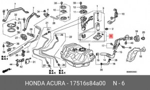Фильтр топливный 17516S84A00 HONDA