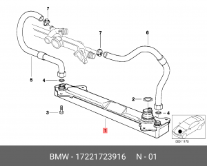 масляный радиатор, двигательное масло 17 22 1 723 916 BMW