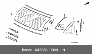 Уплотнитель капота 04733SJD000 HONDA