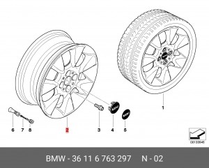 Диск колеса 36 11 6 763 297 BMW