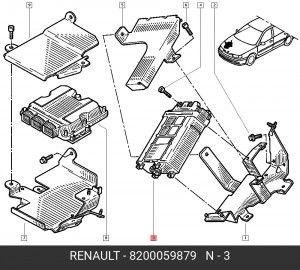 Блок управления, система впрыска 8200059879 RENAULT