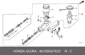 Главный тормозной цилиндр 46100SA7623 HONDA