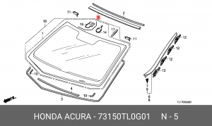 Молдинг стекла 73150TL0G01 HONDA