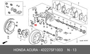 Комплектующие, колодки дискового тормоза 43227SF1003 HONDA
