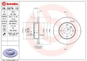 Тормозной диск 08.5878.10 BREMBO