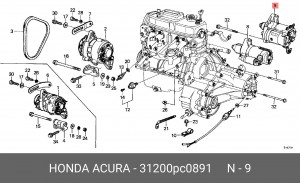 Стартер 31200PC0891 HONDA