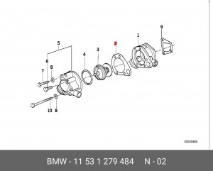 Прокладка, корпус термостата 11 53 1 279 484 BMW