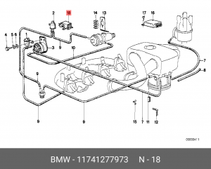 Клапан, управление рециркуляция ОГ 11 74 1 277 973 BMW