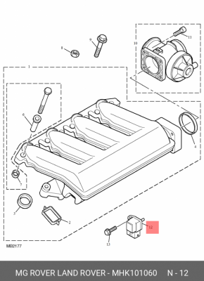 Датчик, давление наддува MHK101060 MG ROVER LAND ROVER