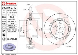 Диск тормозной 09.A760.10 BREMBO