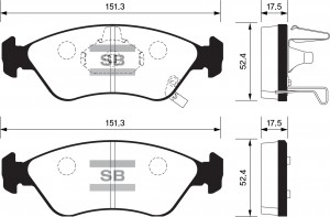 Колодки тормозные дисковые SP1079F SANGSIN