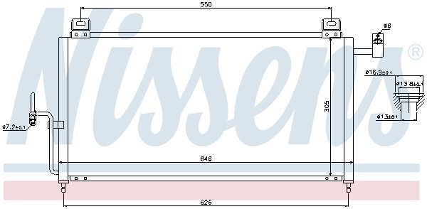 Конденсатор, кондиционер 94720 NISSENS