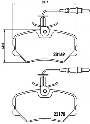 Комплект тормозных колодок, диско P61050 BREMBO