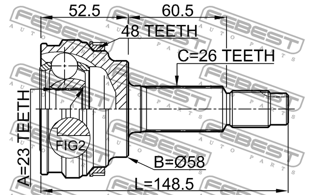 ШРУС 0110-077A48 FEBEST